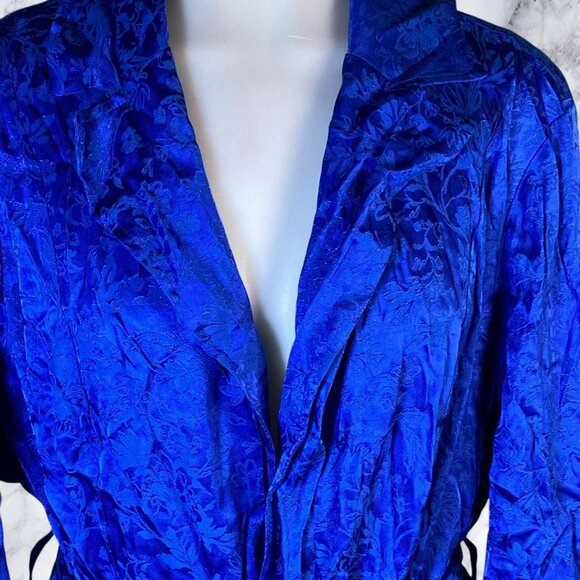 Torrid Electric Blue Jacquard Trench Coat Jacket - Picture 10 of 12